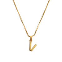 Culturesse 24K Gold Filled Initial V Pendant Necklace