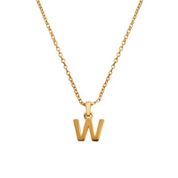 Culturesse 24K Gold Filled Initial W Pendant Necklace