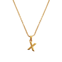 Culturesse 24K Gold Filled Initial X Pendant Necklace
