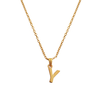 Culturesse 24K Gold Filled Initial Y Pendant Necklace
