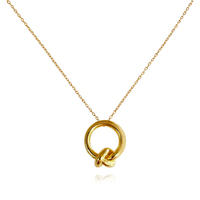 Culturesse Manon Artsy Solid Knot Pendant Necklace (Gold Vermeil)