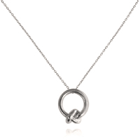 Culturesse Manon Artsy Solid Knot Pendant Necklace (Silver)