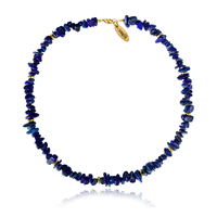 Culturesse Anaise Beaded Natural Lapis Lazuli Gemstone Necklace