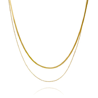 Culturesse Ellamae Fine Dual Chain Necklace (Gold Vermeil)