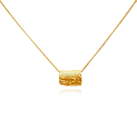 Culturesse Louca Sculptural Fold Pendant Necklace (Gold Vermeil)