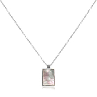 Culturesse Chantal Mother of Pearl Pendant Necklace (Silver)