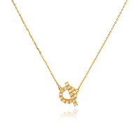 Culturesse Oaklyn Diamante Buckle Pendant Necklace (Gold)