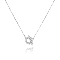 Culturesse Oaklyn Diamante Buckle Pendant Necklace (Silver)