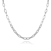 Culturesse Elvrie Classic Oval Chain Necklace (Silver)