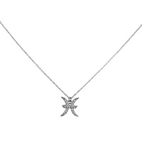 Culturesse Pisces Diamante Pendant Necklace (Silver)
