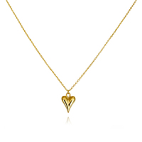 Culturesse Lavinia Classic Love Heart Pendant Necklace (Gold Vermeil)