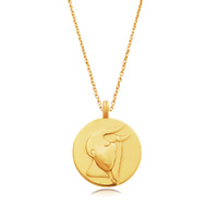 Culturesse She Is Taurus Artisan 24K Gold Zodiac Pendant Necklace