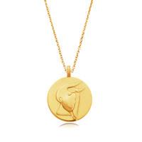 Culturesse She Is Taurus Artisan 24K Gold Zodiac Pendant Necklace