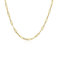 Culturesse Elijah Textured Link Chain Necklace (Gold Vermeil)