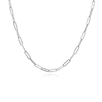 Culturesse Elijah Textured Link Chain Necklace (Silver)