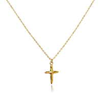 Culturesse Faith Textured Cross Pendant Necklace - Gold