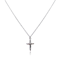 Culturesse Faith Textured Cross Pendant Necklace (Silver)