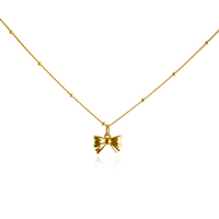 Culturesse Tilda Artisan Bow Tie Pendant Necklace (Gold)