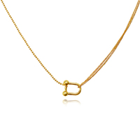 Culturesse Astra Dual Link Pendant Chain Necklace 