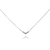 Culturesse Csilla Diamante V-Pendant Necklace (Silver)