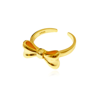 Culturesse Elvie Artisan Bow Open Ring (Gold Vermeil)