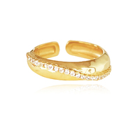 Culturesse Astre Artisan Diamante Wave Open Ring (Gold Vermeil)