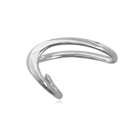 Culturesse Solana Art Deco Finger Lock Open Ring (Silver)