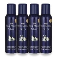 Royal Mirage 200ml Body Spray Silver Pack of 4