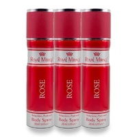 Royal Mirage 200ml Body Spray Rose Pack of 3