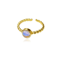 Culturesse Callisto Artisan Moonstone Open Ring (Gold)