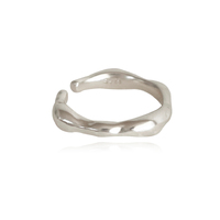 Culturesse Bay Sculpture Silver Open Ring