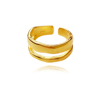 Culturesse Elanor Twin Line Open Ring (Gold Vermeil)