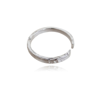 Culturesse Cilla Artsy Textured Silver Open Ring