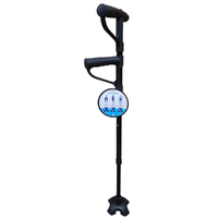 Surgical Basics 2 Handle Adjustable Walking Stick with Emergency LED Lamp