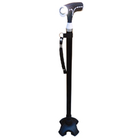 Surgical Basics Soft Touch Grip Walking Stick Adjustable Self Standing Black 71-94cm