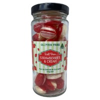 Scott Bros Candy Vintage Strawberries and Cream Boiled Sweets Jar 155g Aust Made