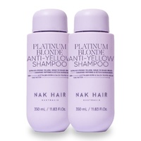 NAK Signature Platinum Blonde Anti - Yellow Shampoo 350ml Pack of 2