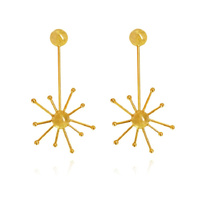 Culturesse Soleste 24K Artisan Sun Drop Earrings