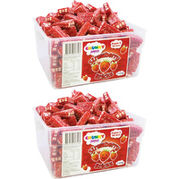 Chunky Funkeez Strawberry Bricks Tub Candy Lollies Sweets Bulk Pack 2x 1.45kg