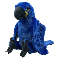Wild Republic Hyacinth Macaw Blue Parrot Medium Plush Toy Stuffed Animal 30cm