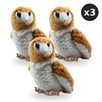 Wild Republic Cuddlekins Barn Owl Plush Toy Stuffed Animal 30cm Pack of 3