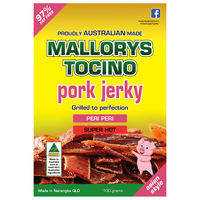 Mallorys Tocino Super Hot Peri Peri Pork Jerky 100g