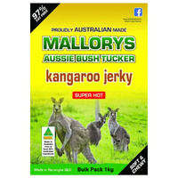 Mallorys Tocino Super Hot Kangaroo Jerky 1kg BULK PACK (for Human Consumption)