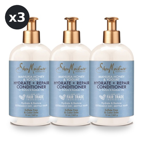 SheaMoisture Manuka Honey and Yoghurt Hydrate & Repair Conditioner 369ml Pack of 3