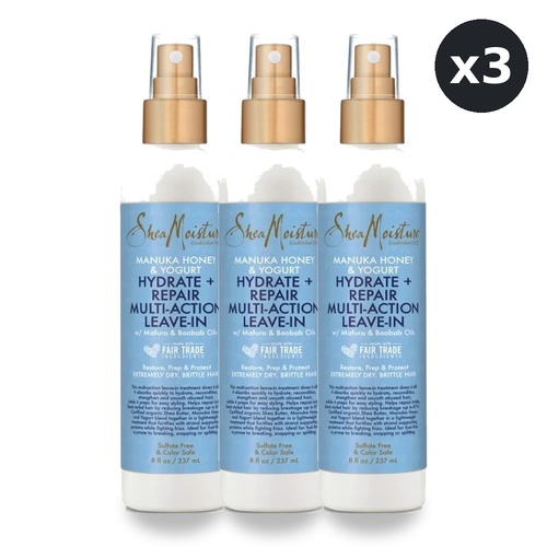 SheaMoisture Manuka Honey and Yoghurt Hydrate & Repair Multi Action Leave in 237ml Pack of 3
