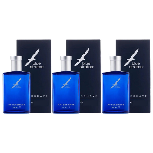 Blue Stratos After Shave Lotion 50ml Pack of 3 Original Fragrance