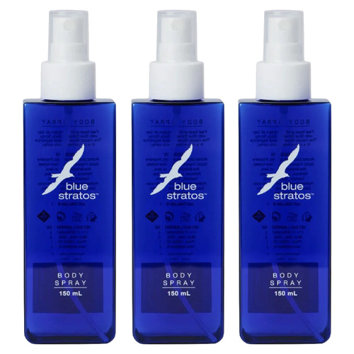 Blue Stratos Body Spray 150ml Men Classic Deodorant Pack of 3