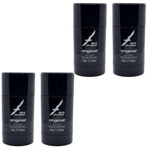 Blue Stratos Deodorant Stick 4 Pack 75g Long Lasting Fresh Scent