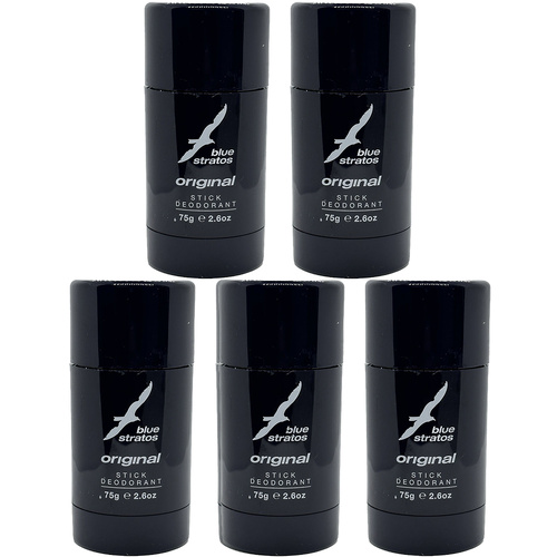Blue Stratos Deodorant Stick 75g Pack of 5 Long Lasting Fresh Scent