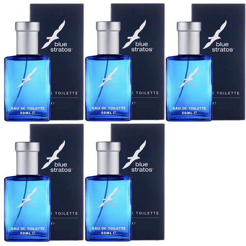 Blue Stratos Eau De Toilette 50ml Men Pack Of 5 Light Fresh Long Lasting